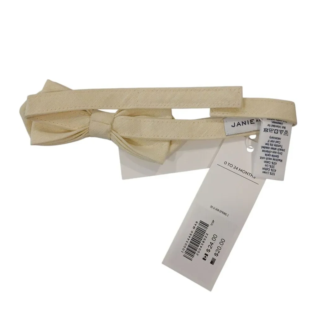 Janie and Jack Sunny Yellow Bowtie Baby Size 0-24 Months New With Tags!